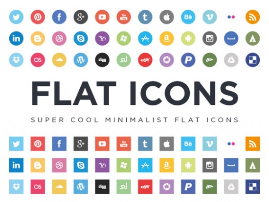 Flat design honlap ikonok